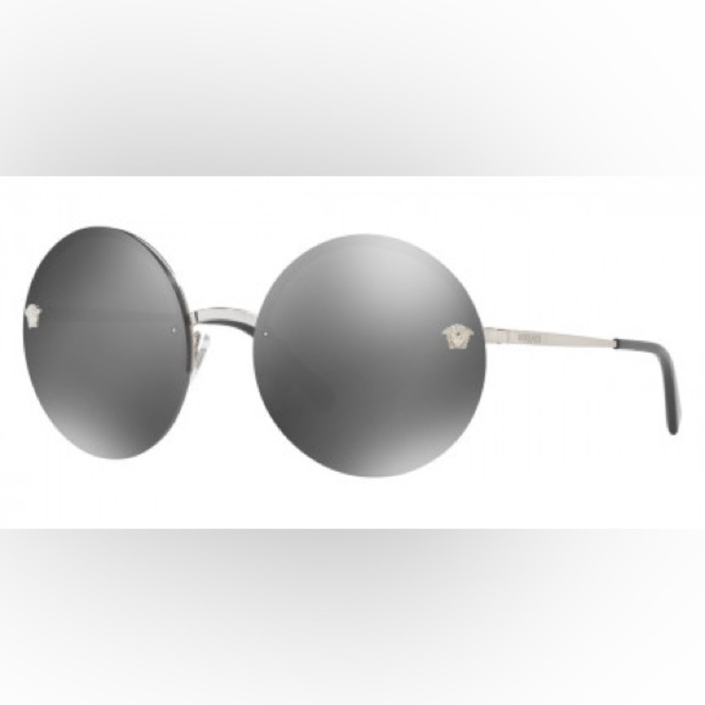 Versace Silver/Gray Mirrored Sunglasses